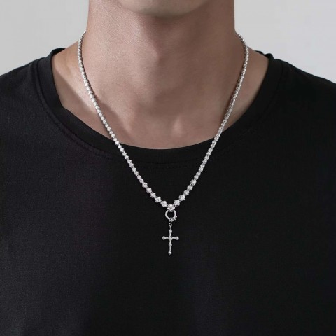 Gold Plated Moissanite Adjustable Chain Necklace - 18"/20" Unisex