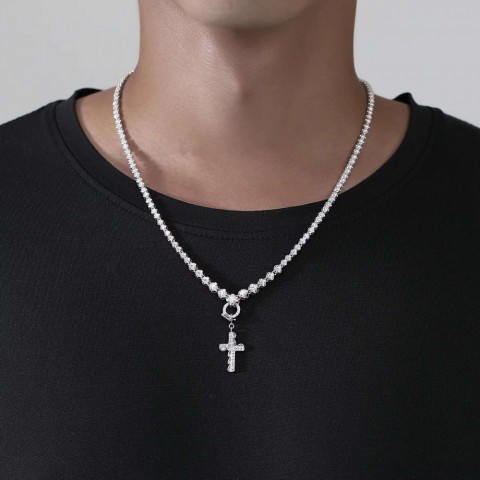 Gold Plated Moissanite Adjustable Chain Necklace - 18"/20" Unisex