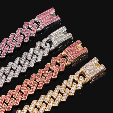 Pink Diamond Gothic Pendant Necklace for Men