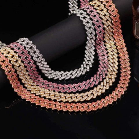 Pink Diamond Gothic Pendant Necklace for Men