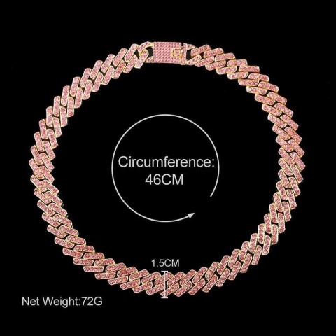 Pink Diamond Gothic Pendant Necklace for Men