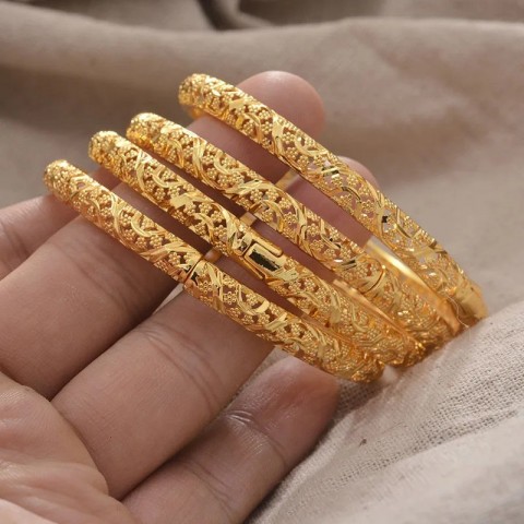 Bracelets Dubai Gold Color Bangle for Men Women Girls