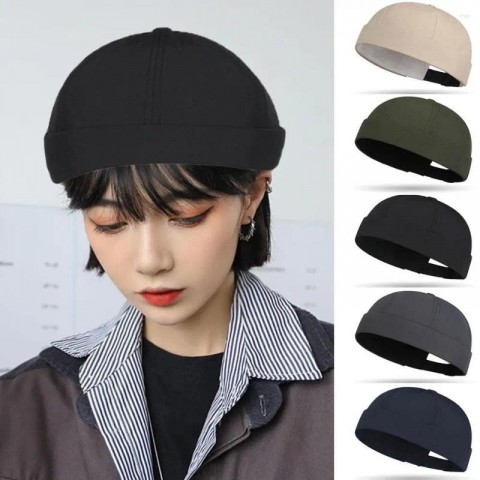 Berets Unisex Spring Summer Casual Melon Skin Beret Hats Without Brim