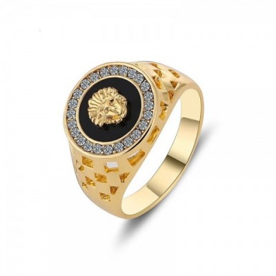 NurmWung Men's Zircon Inlaid Band Ring