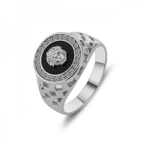 NurmWung Men's Zircon Inlaid Band Ring