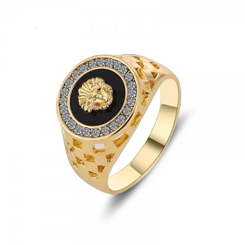 NurmWung Men's Zircon Inlaid Band Ring