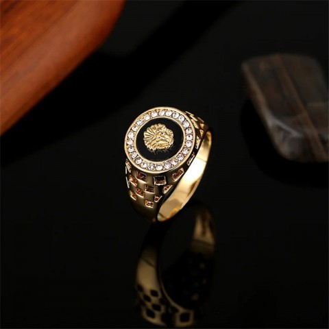 NurmWung Men's Zircon Inlaid Band Ring