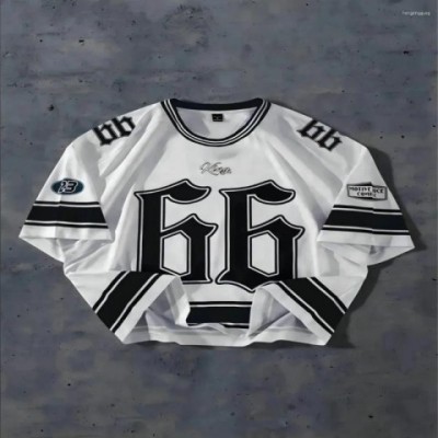 Men's Breathable Casual Shirts 2025 Summer V-Neck T-shirt with Chicago Letter Print