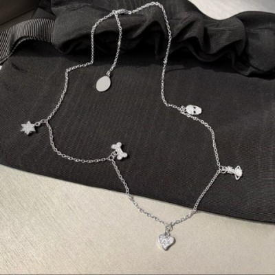 Vivien Westwood Inspired Luxury Diamond-Style Star Pendant Necklace