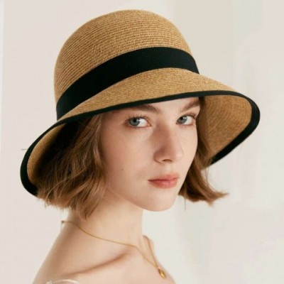 Elegant Women's Wide Brim Foldable Protection Straw Hat with Bow and Back Slit Design