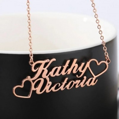 Personalized Stainless Steel Couple Name Necklaces - Perfect Valentine's Gift