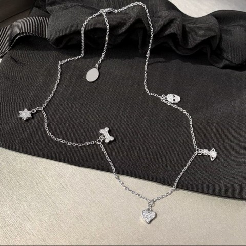 Vivien Westwood Inspired Luxury Diamond-Style Star Pendant Necklace