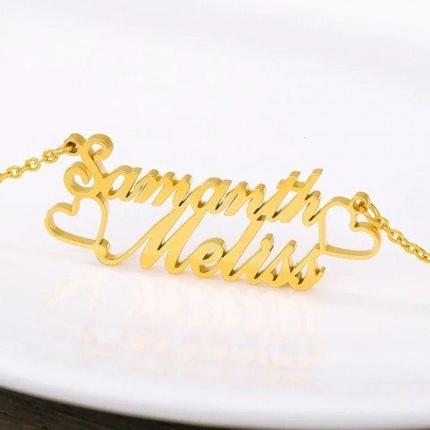 Personalized Stainless Steel Couple Name Necklaces - Perfect Valentine's Gift
