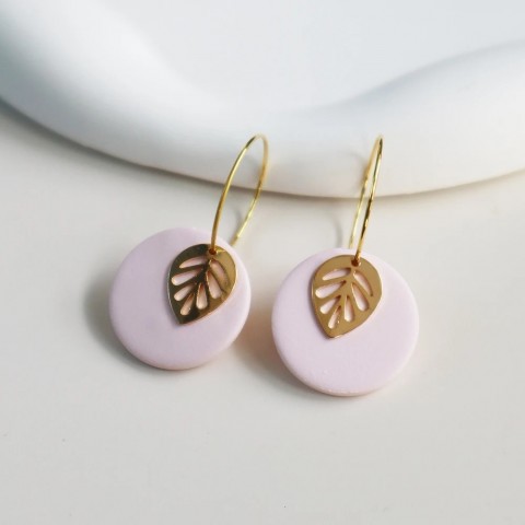 Handmade Trendy Polymer Clay Hoop Earrings for Women