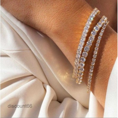 choucong 18K Gold Plated Bangle with Cubic Zirconia for Women