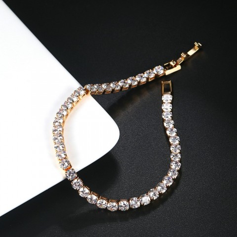 choucong 18K Gold Plated Bangle with Cubic Zirconia for Women