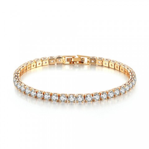 choucong 18K Gold Plated Bangle with Cubic Zirconia for Women