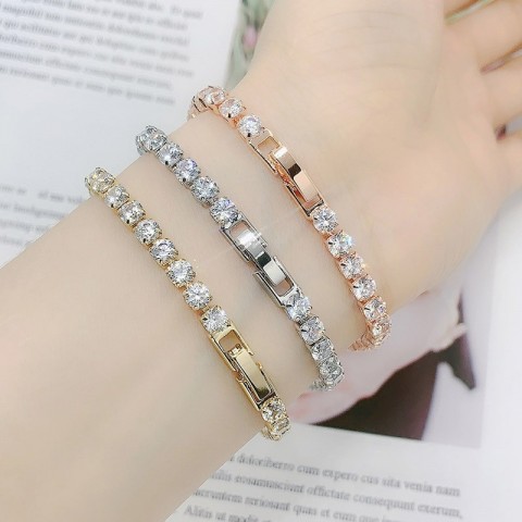 choucong 18K Gold Plated Bangle with Cubic Zirconia for Women