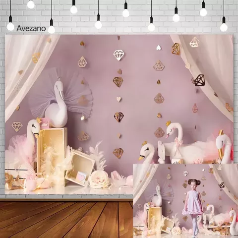 Baby Birthday Photo Backdrop - Pink Floral Design for Cake Smash Events