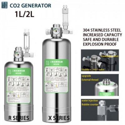 Stainless Steel Aquarium CO2 Generator Cylinder for Healthy Aquatic Plants
