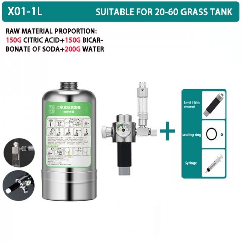 Stainless Steel Aquarium CO2 Generator Cylinder for Healthy Aquatic Plants