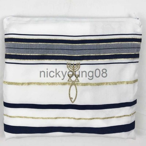 Shawls Tallit Prayer Shawl with David Star Print, Polyester Material, Big Size for Men