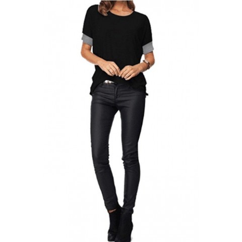 New Fashion Women's Solid T-Shirt - Summer Casual Tops in Black, Gray, Green, Wine Red, Blue - Sizes S to XXL