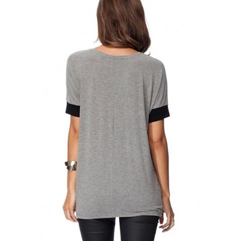 New Fashion Women's Solid T-Shirt - Summer Casual Tops in Black, Gray, Green, Wine Red, Blue - Sizes S to XXL