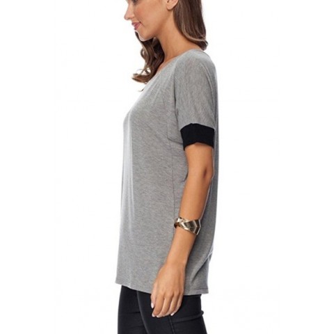 New Fashion Women's Solid T-Shirt - Summer Casual Tops in Black, Gray, Green, Wine Red, Blue - Sizes S to XXL