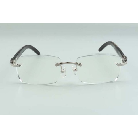 Luxury Natural Black Textured Buffalo Horns Glasses Frame 3524012, Unisex Sunglasses with Anti-Reflection Coating