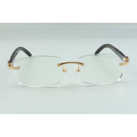 Luxury Natural Black Textured Buffalo Horns Glasses Frame 3524012, Unisex Sunglasses with Anti-Reflection Coating
