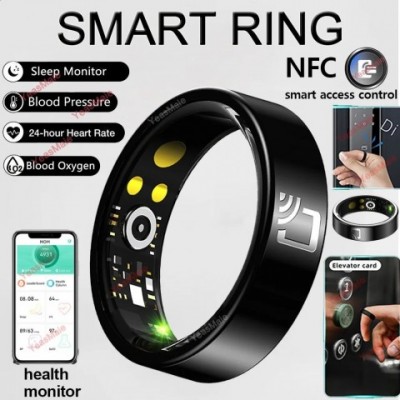 Smart Blood Pressure Heart Rate Monitor Ring for Men Women