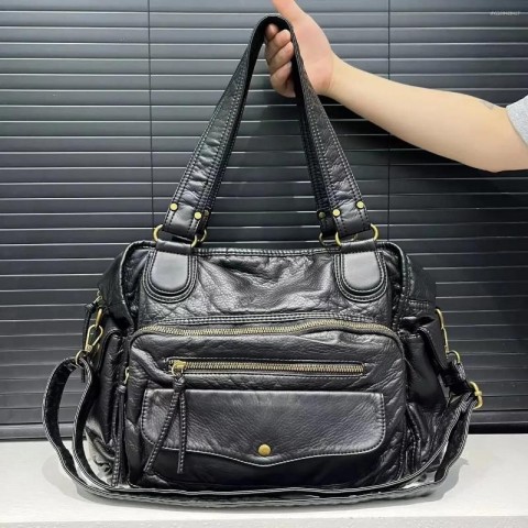 Y2K Fashion Women's Multi-Pocket Large Capacity Motorcycle Shoulder Bag