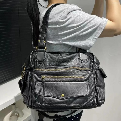 Y2K Fashion Women's Multi-Pocket Large Capacity Motorcycle Shoulder Bag