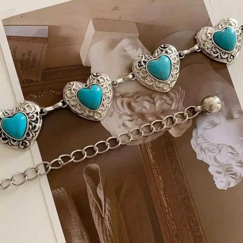 Butterfly Tassel Bohemian Waist Chain - Men's Golden PU Narrow Belt XJ250417