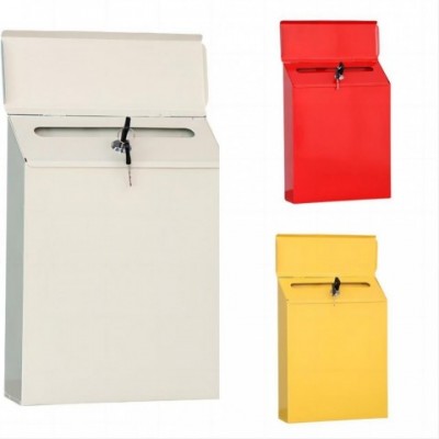 Secure Metal Wall-Mounted Mailbox with Key Lock for Outdoor Use