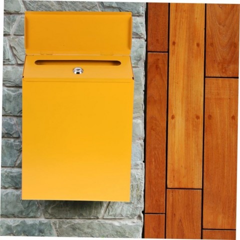 Secure Metal Wall-Mounted Mailbox with Key Lock for Outdoor Use