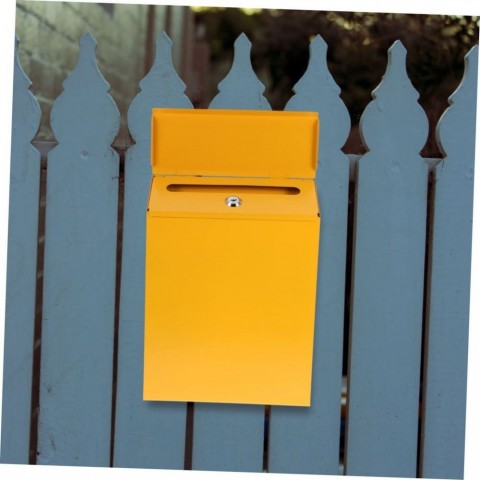 Secure Metal Wall-Mounted Mailbox with Key Lock for Outdoor Use