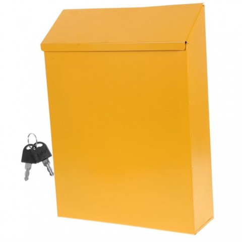 Secure Metal Wall-Mounted Mailbox with Key Lock for Outdoor Use