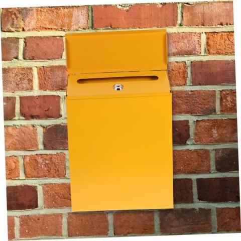 Secure Metal Wall-Mounted Mailbox with Key Lock for Outdoor Use