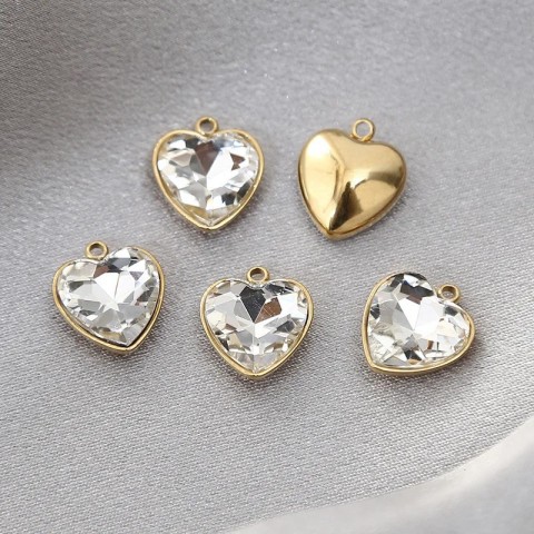 250225 Stainless Steel Heart Charm Pendants 13x15mm, DIY Jewelry Making Findings, 12 Colors, Romantic Design