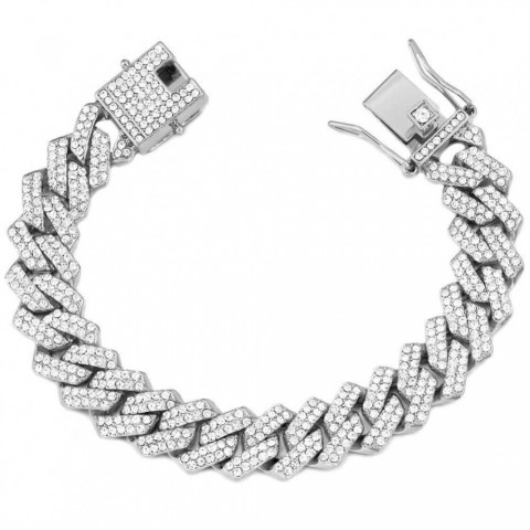 Chain Women's Iced Out Crystal Prong Cuban Chain Luxury Rhinestone Link Unisex Punk Jewelry Q250103