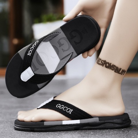 Free Shipping Men's Black Comfortable Summer Beach Flip Flops EUR 38-45