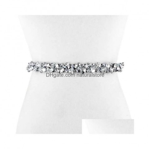 Elegant Women's Crystal Rhinestone Belt - Thin Waist Stylish Accessories J23 Dhibr