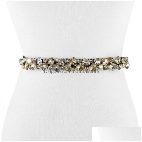 Elegant Women's Crystal Rhinestone Belt - Thin Waist Stylish Accessories J23 Dhibr