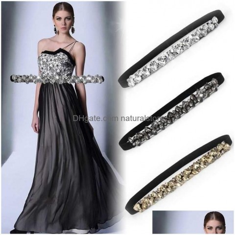 Elegant Women's Crystal Rhinestone Belt - Thin Waist Stylish Accessories J23 Dhibr