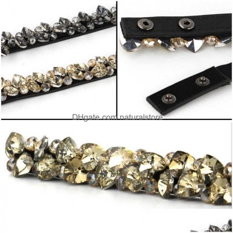 Elegant Women's Crystal Rhinestone Belt - Thin Waist Stylish Accessories J23 Dhibr