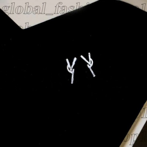 Luxury Yevs Sain Laurant Women's 14K Gold Plated Charm Bracelet with Crystal Letters