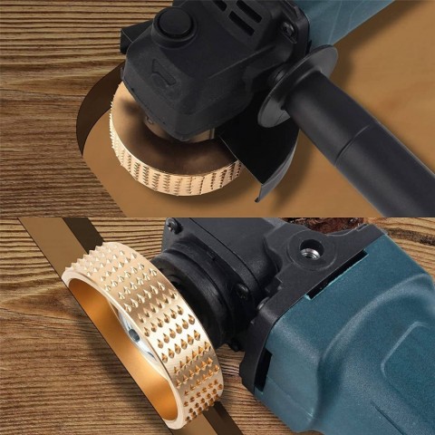 5 Piece Set of Angle Grinder Discs for Wood Carving, Stump Grinding Tools with 5/8 Inch Arbor