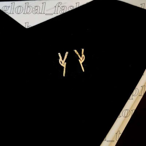 Luxury Yevs Sain Laurant Women's 14K Gold Plated Charm Bracelet with Crystal Letters